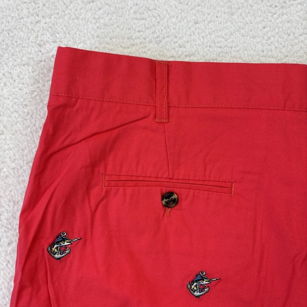 NEW CASTAWAY NANTUCKET Mens Chino Shorts Size 38 Embroidered Anchor Fish Preppy